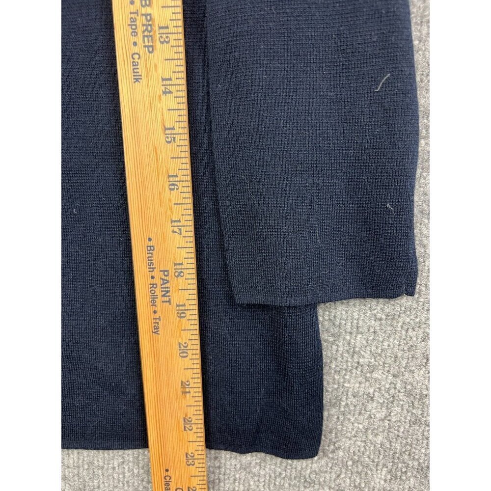 J. Crew Merino Wool Sweater Women's Small Navy Blue Beaded Jewell Pullover - Picture 4 of 6